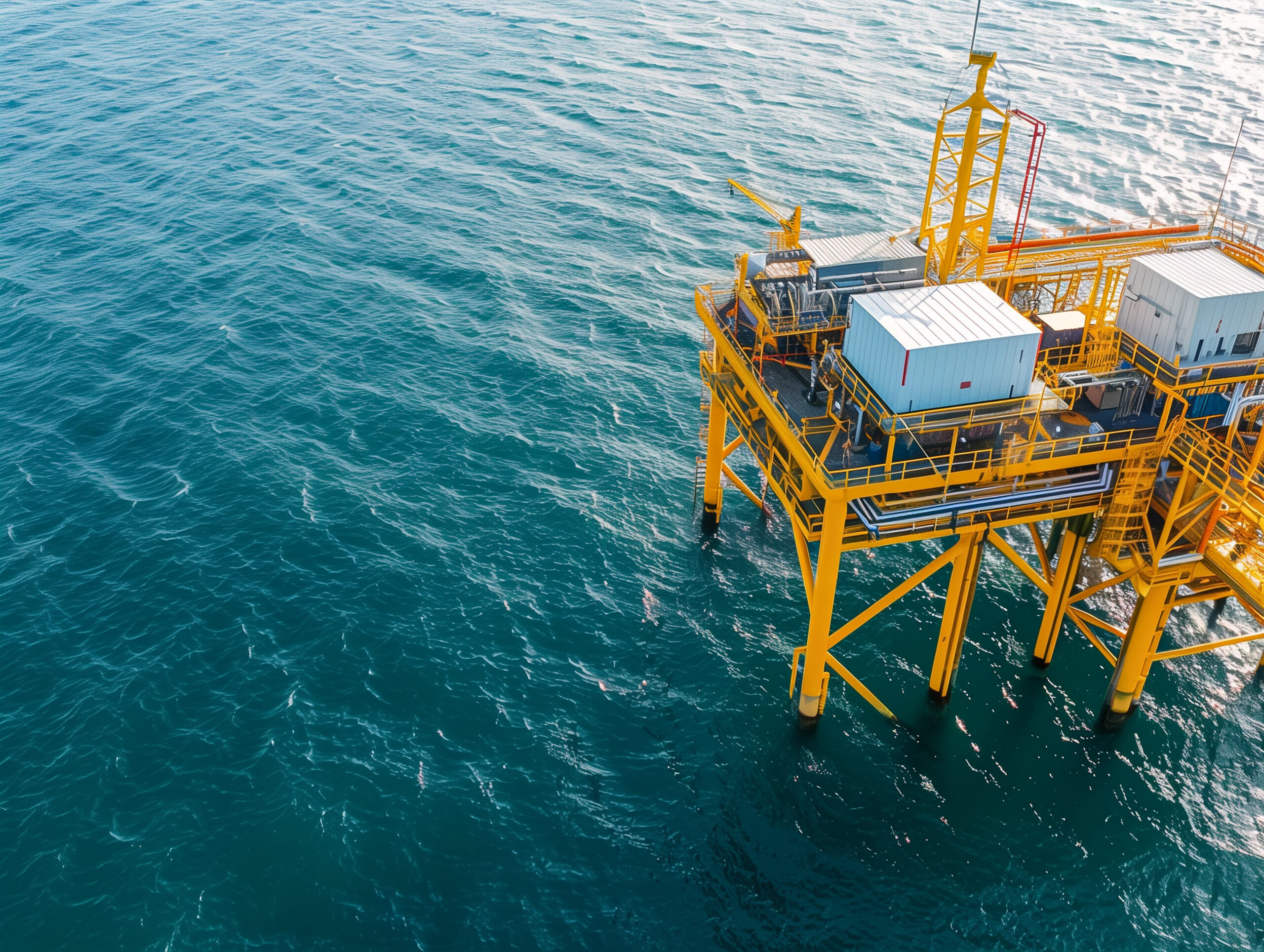 Illustrationsfoto af en offshore-substation til et havvindanlæg